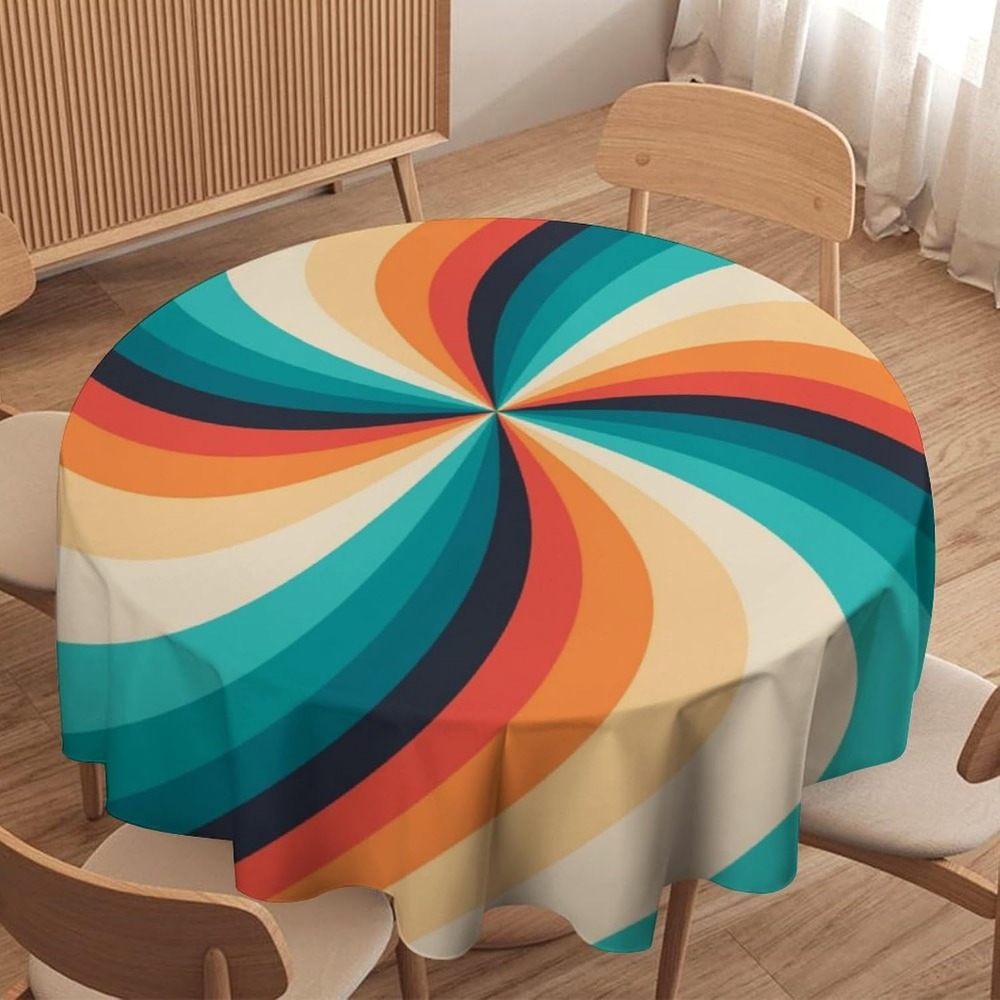 Century Textile & Sewing Supply - Toalha de Mesa Redonda Vintage Groovy