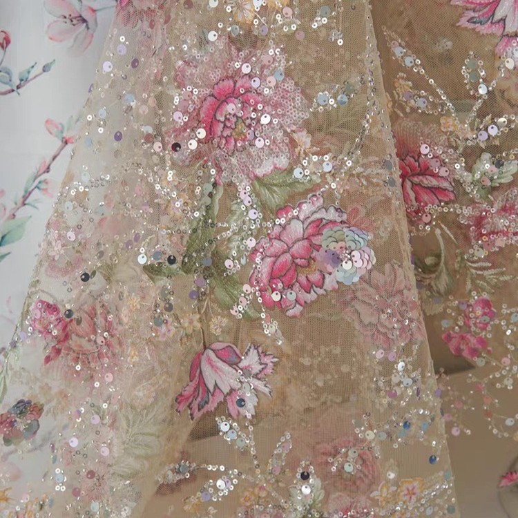 Tecido de Renda Luxuosa com Co - Sewing Textiles avaliação e preço